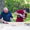 Drill holes for the rungs