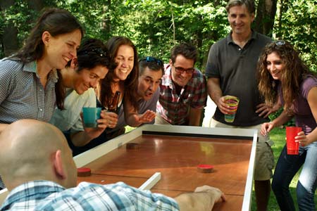 group playing ricochet outdoors