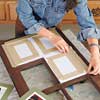 Arrange the matted photos