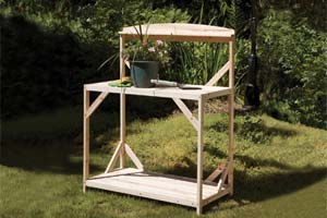 a potting bench made by Jack-Post Corp.