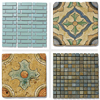 4 tile styles: Modern Blue, San Simeon Grove, San Simeon Coast, Gobi mosaic