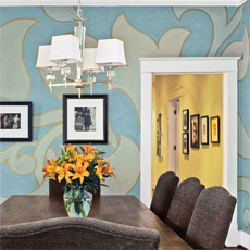 Add style by painting an oversized pattern on your walls