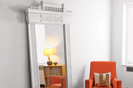 new mirror using old door trim