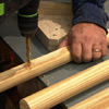 Drill holes in the poles