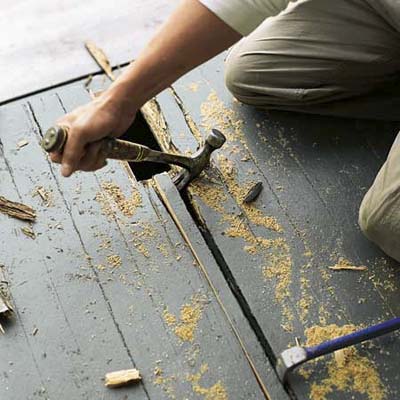 remove old wood on both sides