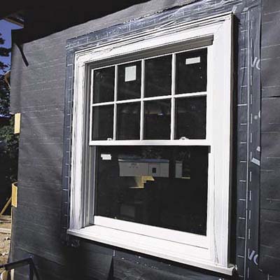 installed window with a gap
