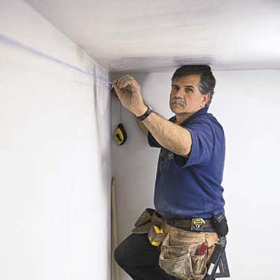 Laying out the crown molding