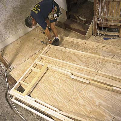 assembling the studs for a partition wall