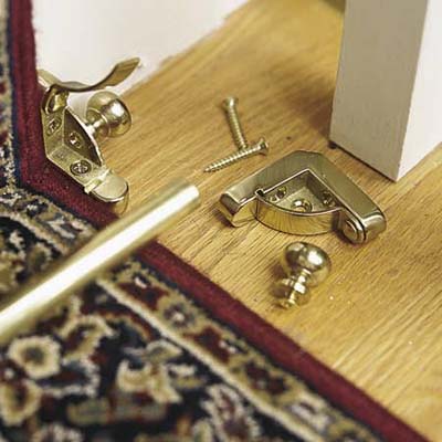 Installing carpet runner rods