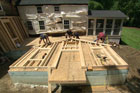 Framing new addition at Bedford project