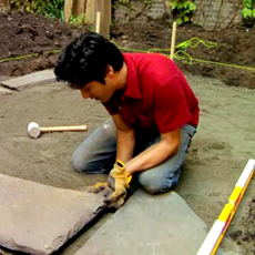 laying a bluestone patio