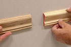 comparing 2 pieces of chair molding