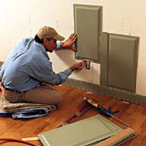 wainscoting step 6: mark the sides of the electrical box