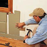 wainscoting step 8: notch stile to fit sides of window