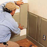 wainscoting step 9: cut a stile to fit into the corner