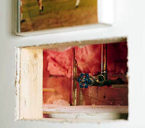 basement valve hidden behind panel