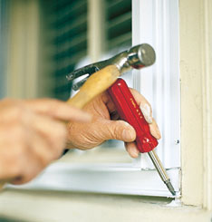 tapping the extender into place