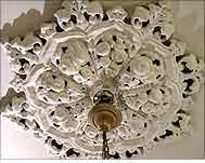 Historic detail: ornamental plaster medallion