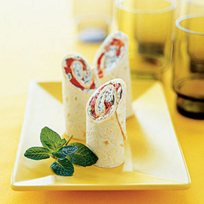 Red Pepper, Goat Cheese, and Fresh Mint Wraps - Simple Sandwich and ...