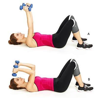 Close-Grip Triceps Press - Maria Menounos Circuit Workout - Health.com