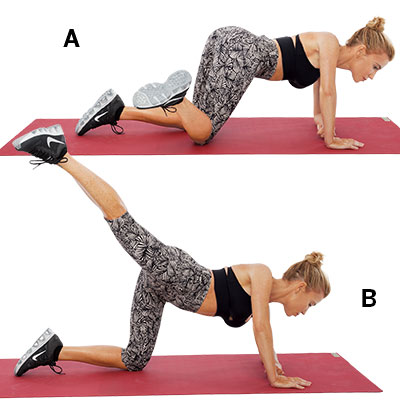 Inverted Knee to Open Diagonal - Exercises for Flat Abs and Trim Hips ...