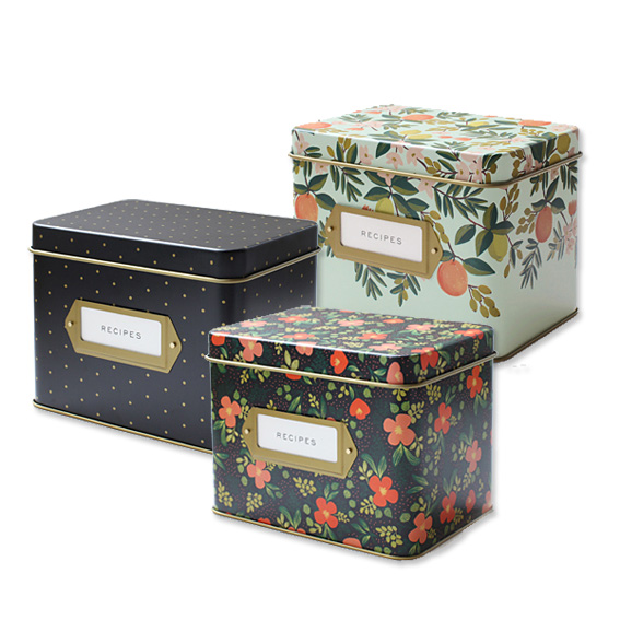 Rifle Paper Co. Citrus Floral Tin Recipe Box - Flower Power: Floral ...