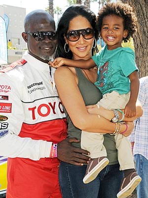 Kimora Lee Simmons, Djimon Hounsou at Toyota Pro Race with son Kenzo ...