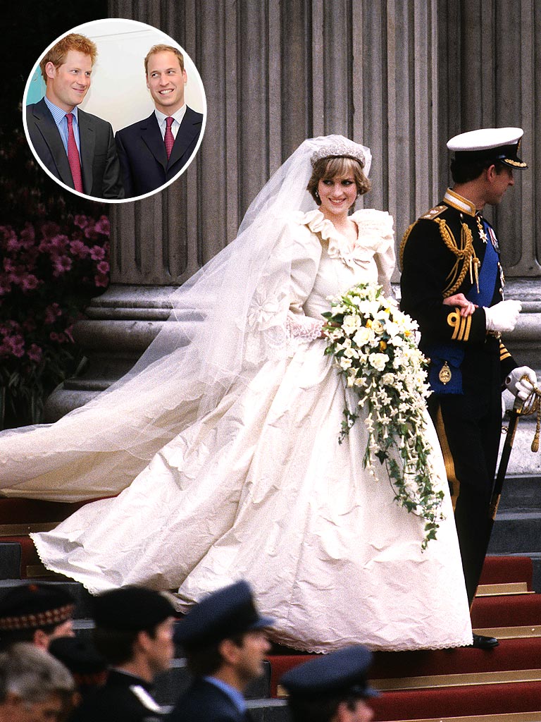 Princess Diana's Wedding Dress Going to Princes William and Harry ...