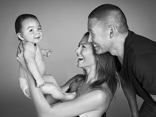 Stacy Keibler with her husband Jared Pobre and daughter Ava