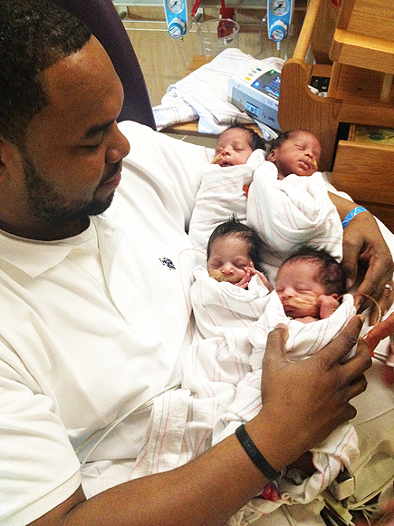 Dad Cares for Quadruplets After Wife's Tragic Death in Childbirth