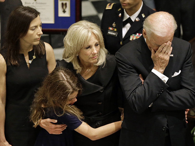 A Father's Tears: Joe Biden Struggles to Control His Emotion as He Leads Public Mourning for Son Beau| Death, politics, Politics and Current Events, Joe Biden