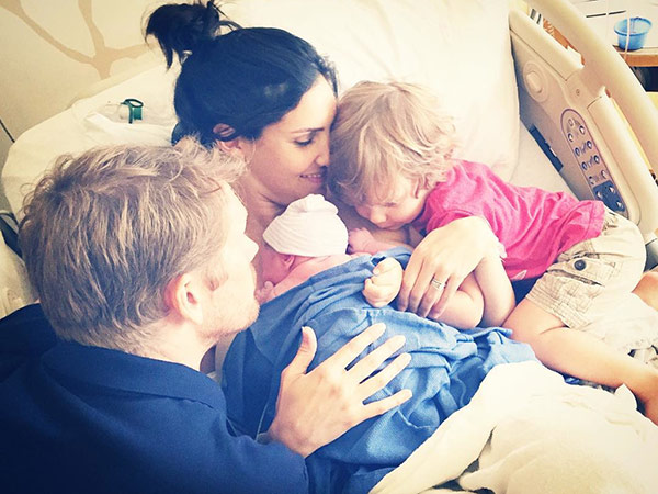 Daniela with her family. Daniela and David with their newborn daughter Sierra Esther Ruah Olsen and son River Issac Ruah Olsen.