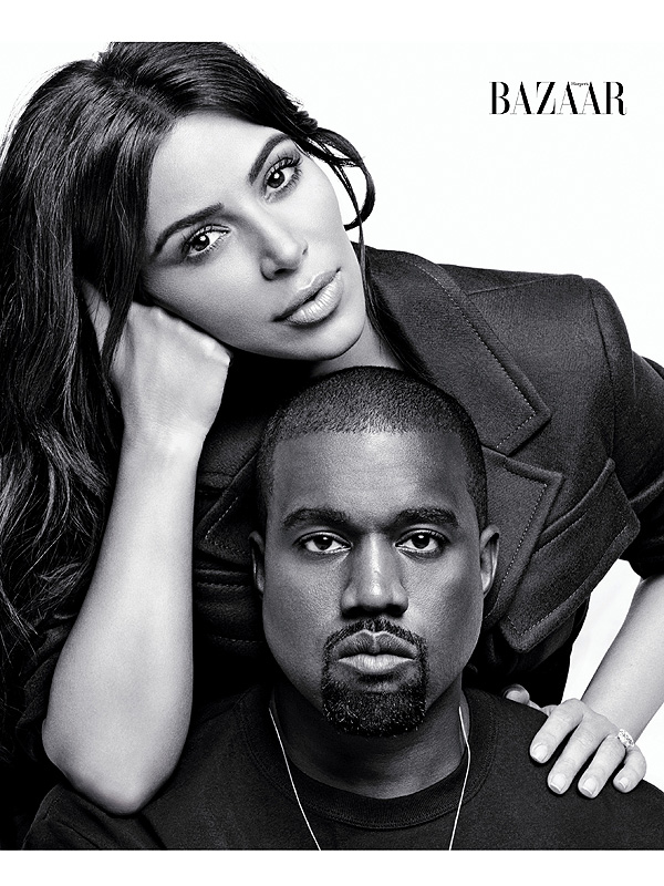 Kim and Kanye West on Harper's Bazaar September 2016 cover