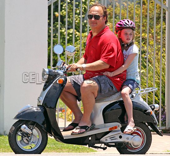 Jared Belushi In Jim Belushi And Kids Riding A Scooter In