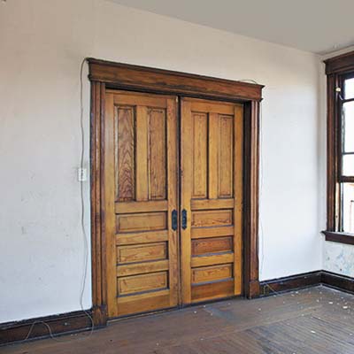 I like these rustic pocket doors - maybe a rustic pocket door for our ...